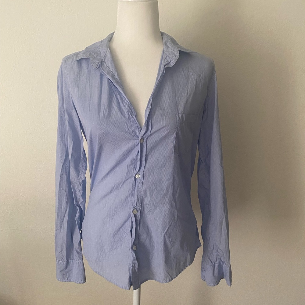 Frank & Eileen Striped Blue Shirt